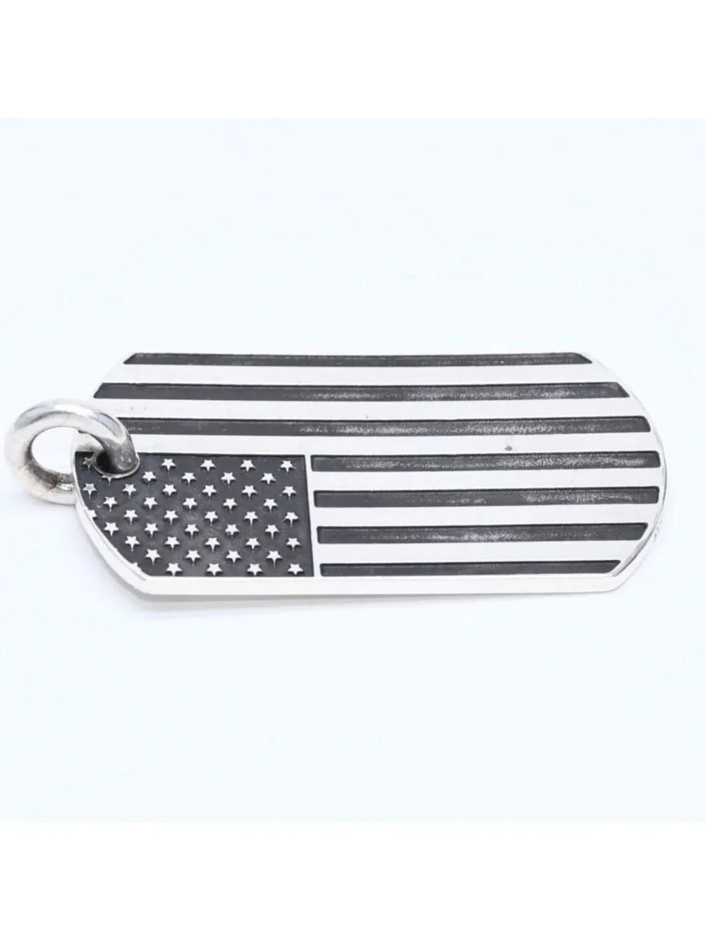 Chrome Hearts D Tag RS FU American Flag Richard Star Large Dog Tag Weight